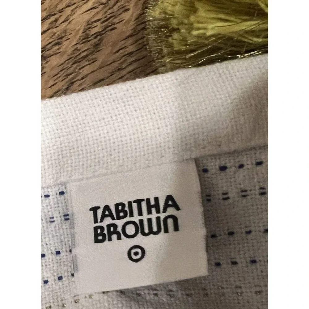 Tabitha Brown Target blue yellow Table Runner Kitchen Tassels 14x72 gold navy